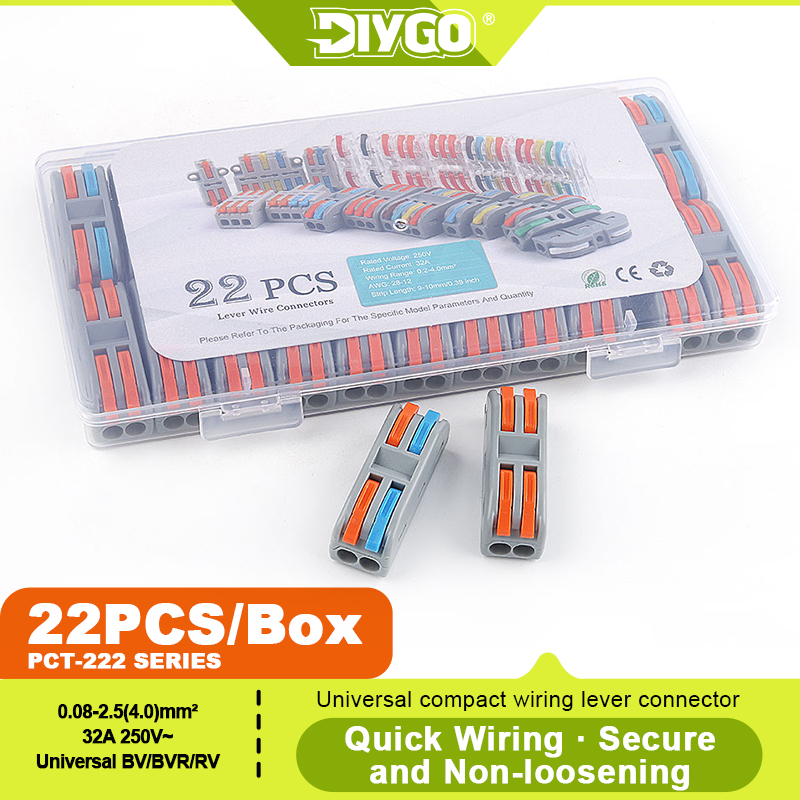 DIY GO 22PCS Lever Wire Connec - Push Fit Connector ulasan dan harga