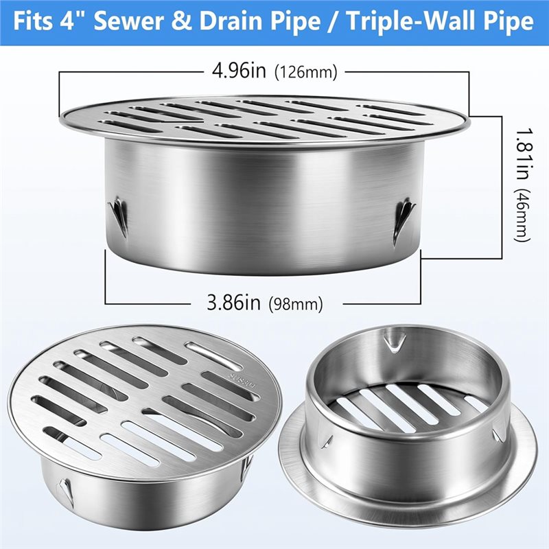 RMWIN-Round 4 Inch 304 Stainle - Drain Pipe Clip ulasan dan harga